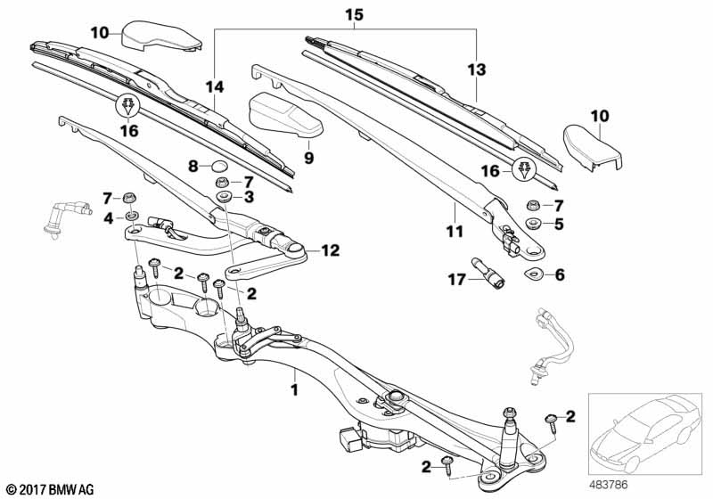 Genuine BMW 61617208692 E66 E65 Wiper Arm Right (Inc. 735i, Drophead & 730d) | ML Performance UK Car Parts