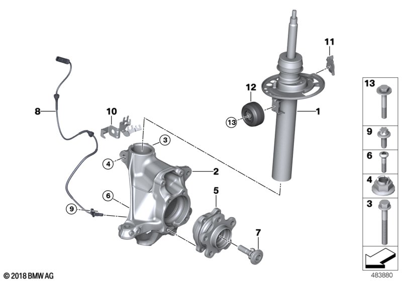 Genuine BMW 31216882595 Pivot Bearing, Camber Correction, Left MINUS (Inc. X3) | ML Performance UK Car Parts