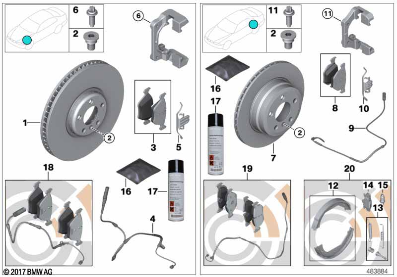 Genuine BMW 34216776937 Repair Kit, Brake Pads Asbestos-Free | ML Performance UK Car Parts