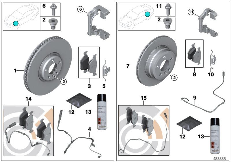 Genuine BMW 34116851269 Repair Kit, Brake Pads Asbestos-Free | Duco Car Parts UK Car Parts