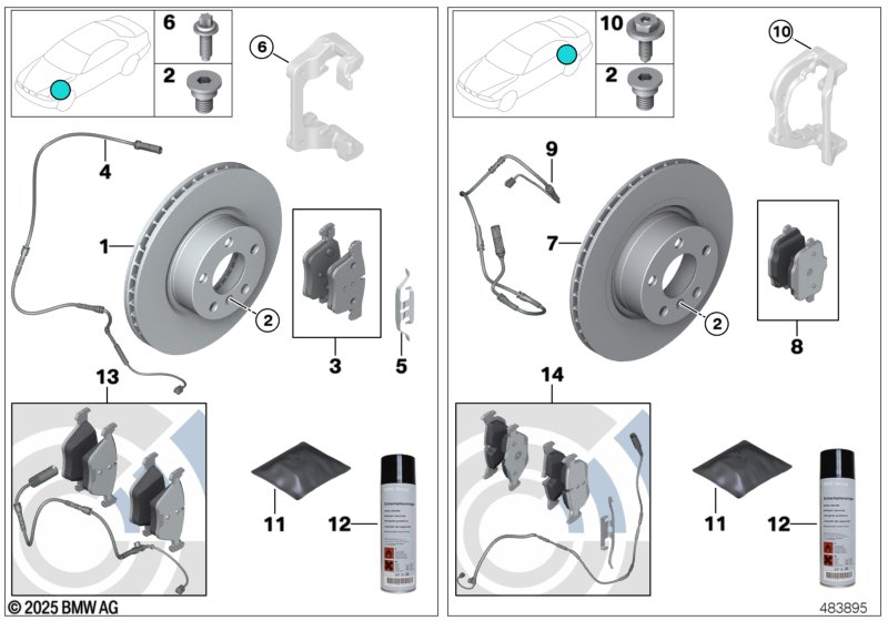 Genuine BMW 34116871557 Repair Kit, Brake Pads Asbestos-Free (Inc. 525d, Hybrid 5 & 535i) | ML Performance EU Car Parts