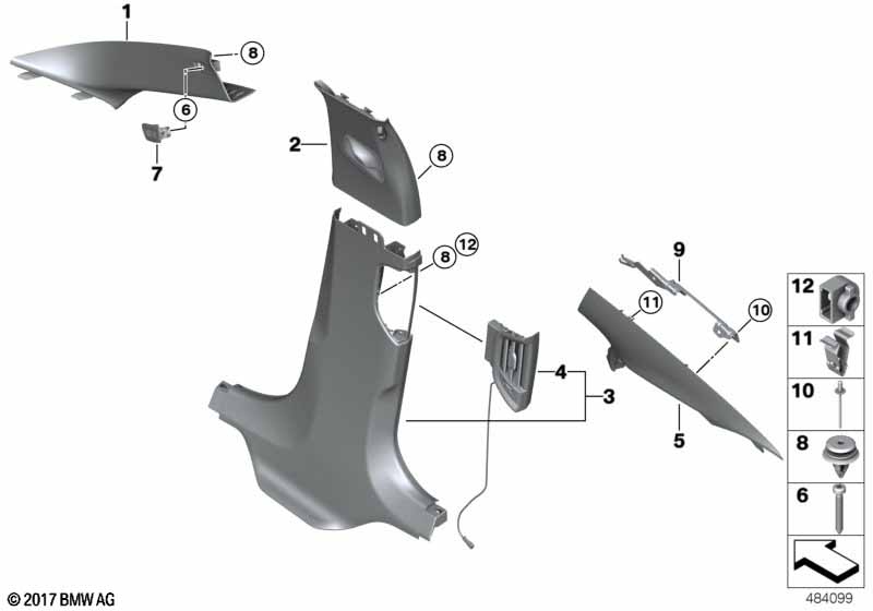Genuine BMW 51438068525 F90 G30 Cover, B-Pillar, Alcantara, Upper Left ANTHRAZIT (Inc. 520i, 525d & 520d) | ML Performance UK Car Parts