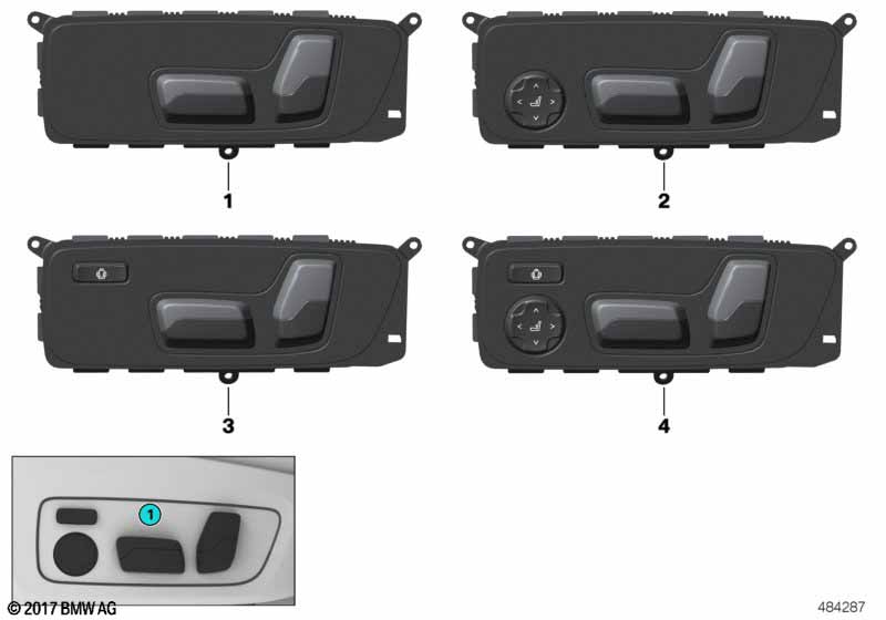Genuine BMW 61319390113 G21 G02 G01 Seat Adjustment Switch, Left (Inc. X4 20iX, X3 20i & X3 18d) | ML Performance UK Car Parts