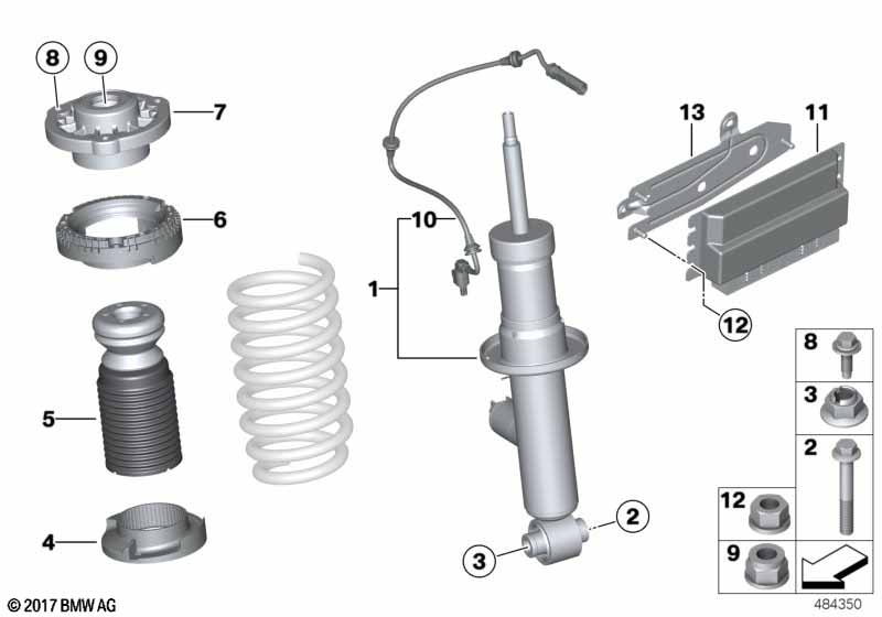 Genuine BMW 37106893782 G01 Spring Strut, Edc, Rear (Inc. X3 30eX) | ML Performance EU Car Parts