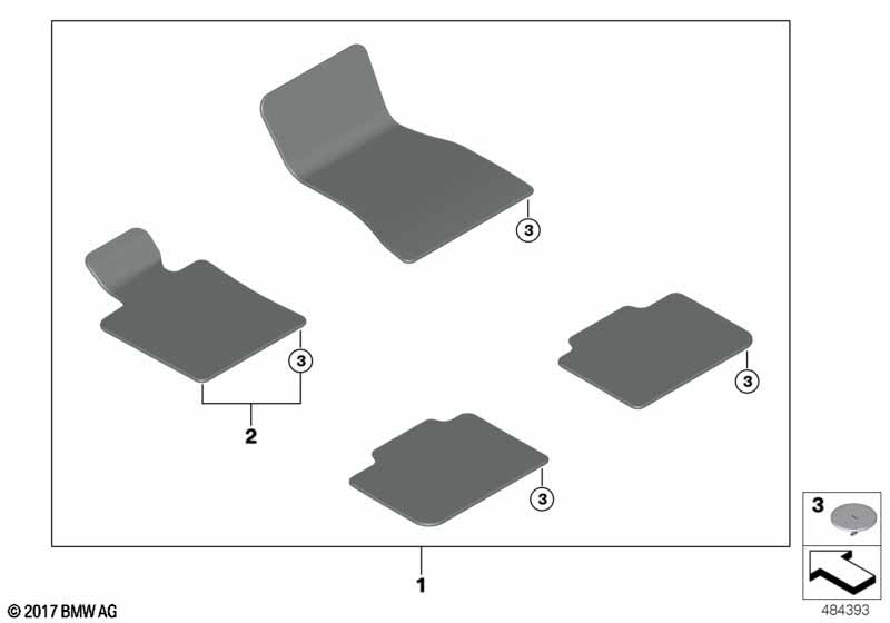 Floor mats, velours