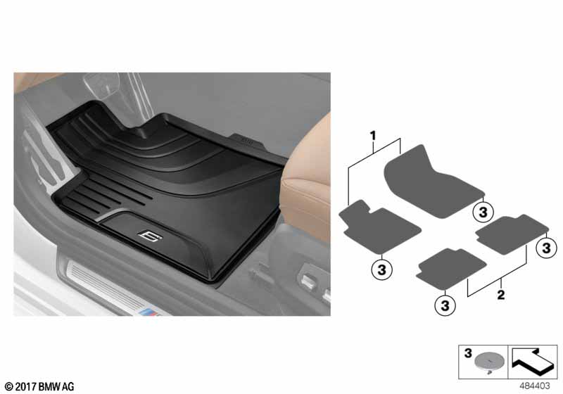 Genuine BMW 51472446289 G32 Floor Mats, All-Weather, Front LHD (Inc. 640dX, 630dX & 630iX) | ML Performance UK Car Parts