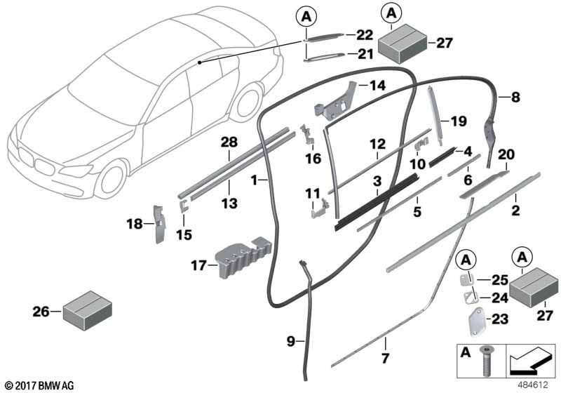 Genuine BMW 51357178024 F03 F03 Seal, End Panel, B-Column, Right (Inc. 750LiS & 760LiS) | ML Performance EU Car Parts