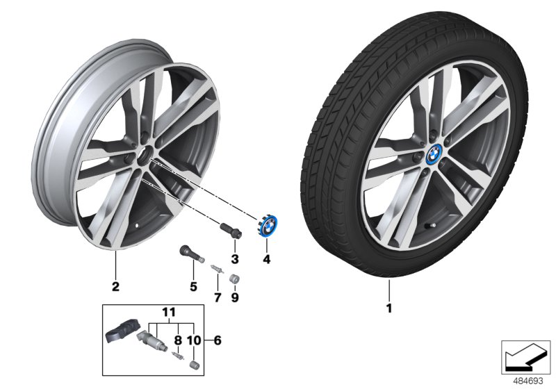 Genuine BMW 36116888011 Disc Wheel Light Alloy Jet Bl.Sol.Paint 6JX20 ET:39 (Inc. i3) | ML Performance UK Car Parts