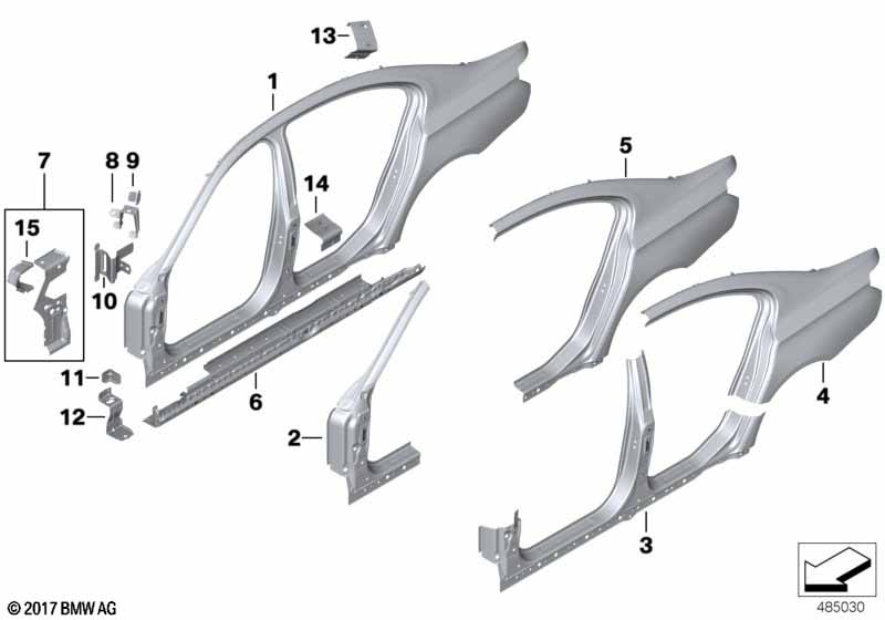 Genuine BMW 41217204477 F03 F02 Bracket, Side Panel, Centre Left (Inc. Alpina B7X, 750i & 730Li) | ML Performance EU Car Parts