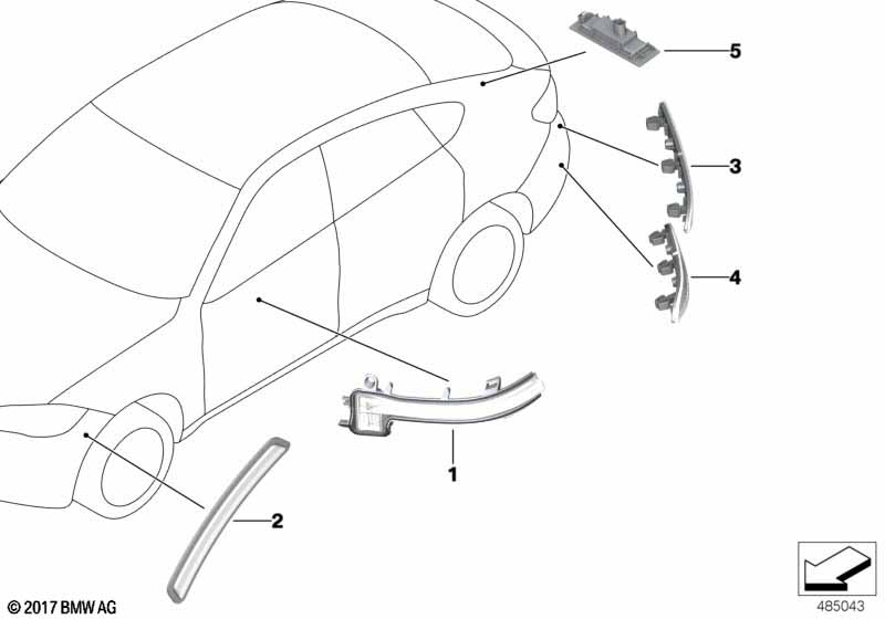 Genuine BMW 63148053175 F39 Reflector, Rear Left (Inc. X2 20d, X2 25iX & X2 20dX) | ML Performance UK Car Parts