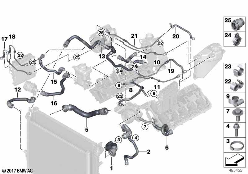 Genuine BMW 17128602682 G30 G12 G11 Pipe, Radiator- Cylinder Head (Inc. 750iX) | ML Performance UK Car Parts