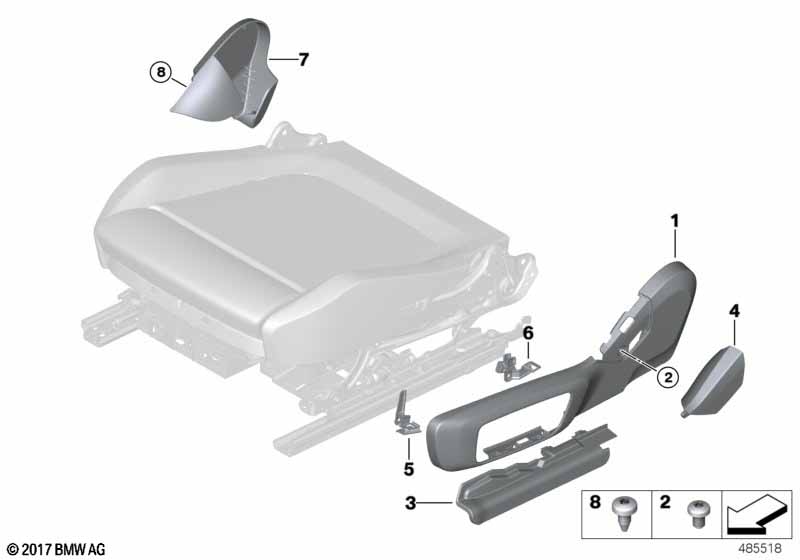 Seat, front, seat trim covers, electric
