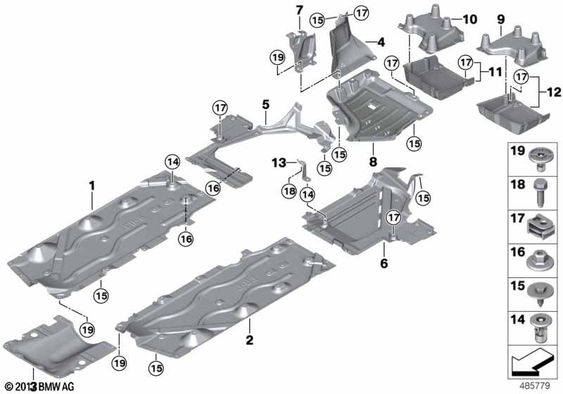 Genuine BMW 51757410775 F45 Retainer For Floor Cover, Rear (Inc. 225xe & Cooper SE ALL4) | ML Performance EU Car Parts