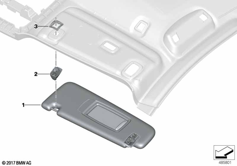 Genuine BMW 51167444151 G32 Left Sun Visor ELFENBEINWEIS (Inc. 640iX, 630i & 630dX) | ML Performance UK Car Parts
