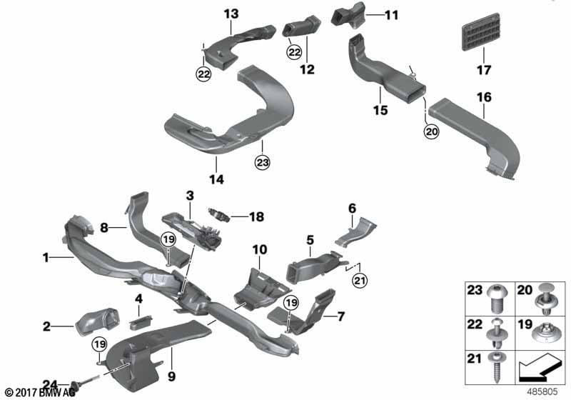 Genuine BMW 51477343499 G11 G12 Air Duct, Rear Compartment, Rear Left SCHWARZ (Inc. 750LiX, 745e & 750i) | ML Performance UK Car Parts