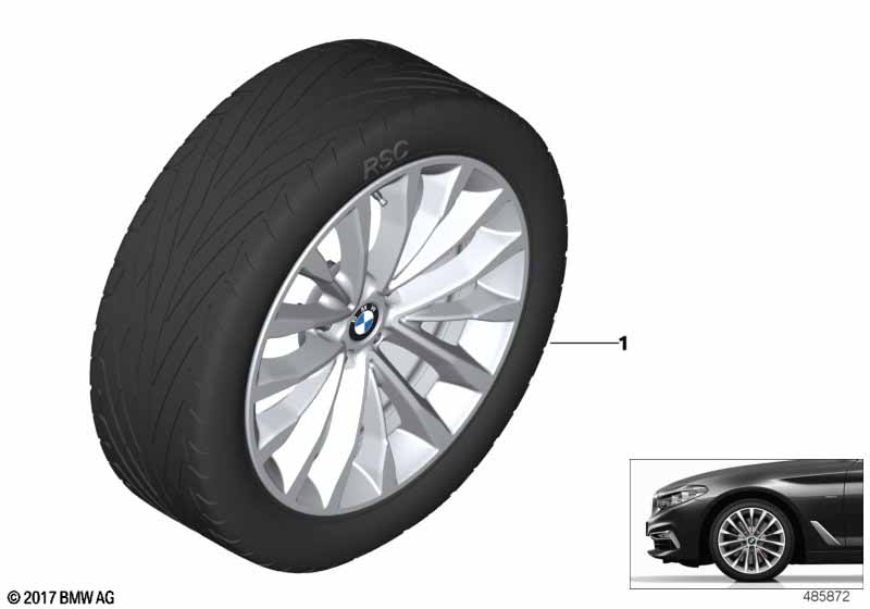 Genuine BMW 36112455035 G30 G31 Rdc Compl. Alloy Wheel Set Summer 245/45R18 100Y (Inc. 520d ed, 525d & 530e) | Duco Car Parts UK Car Parts