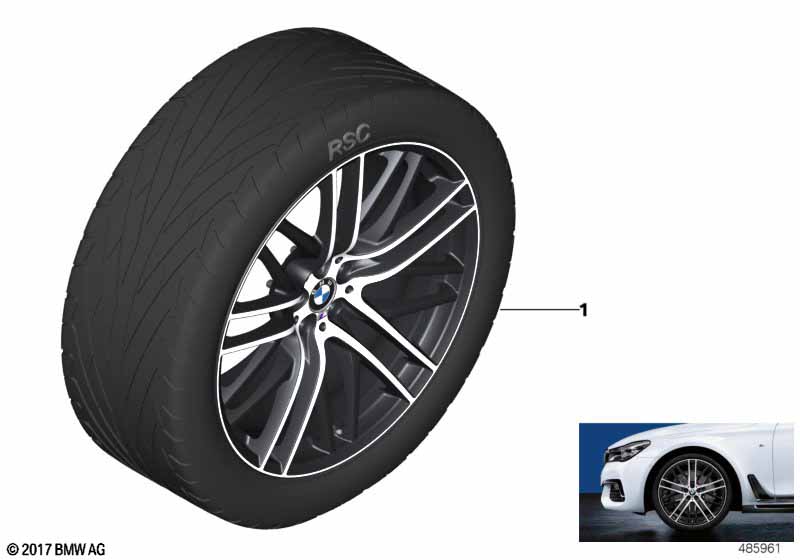Genuine BMW 36112459619 G32 G11 Rdc Compl. Set Of Black Summer Wheels M PERFORMANCE (Inc. 640dX, 620d & 630iX) | ML Performance UK Car Parts
