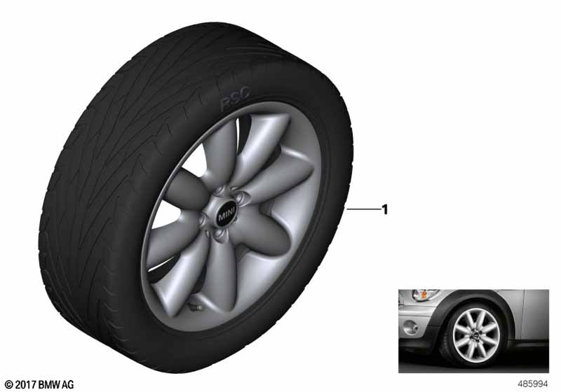 MINI LA wheel S Spoke R85 - 17