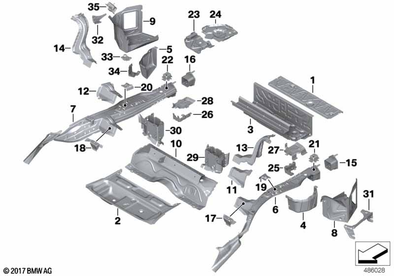 Mounting parts for trunk floor panel