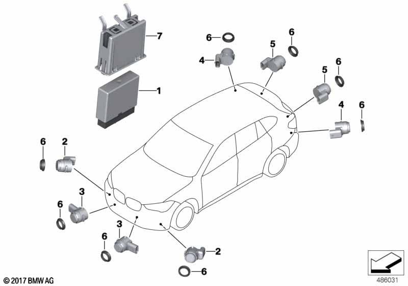 Genuine BMW 66206848089 F48 F39 Ultrasonic Sensor Sunset Orange WC1X (Inc. X1 18i, X2 18d & X2 20dX) | ML Performance UK Car Parts