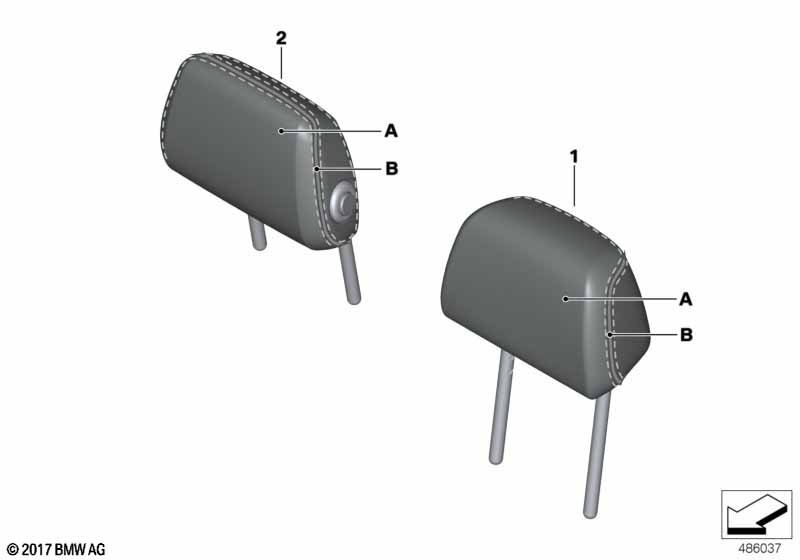 Individual Kopfstütze Leder hinten