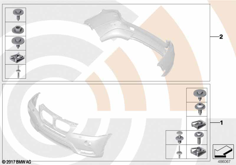 Genuine BMW 51112457471 Set Of Mounted Parts, Bumper, Front VALUE LINE | ML Performance UK Car Parts