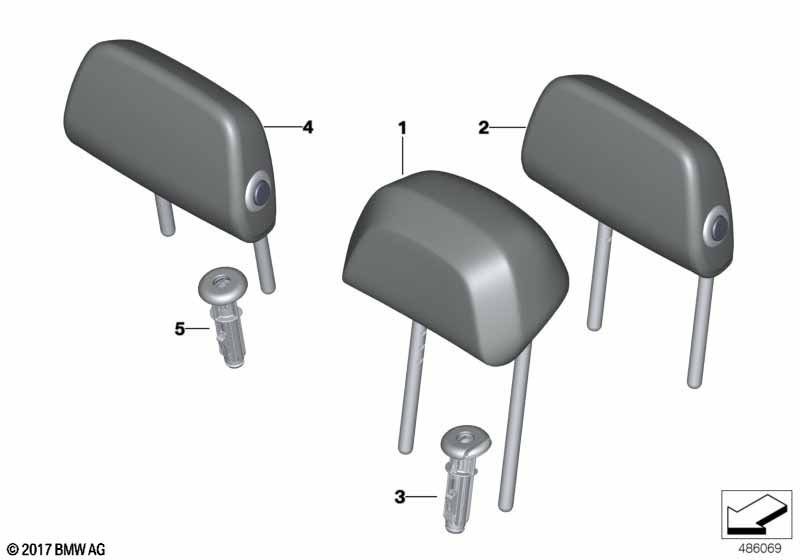 Genuine BMW 52208074355 G01 Headrest Leather SCHWARZ/BLAU (Inc. X3 20iX, X3 20dX & X3 18d) | ML Performance UK Car Parts