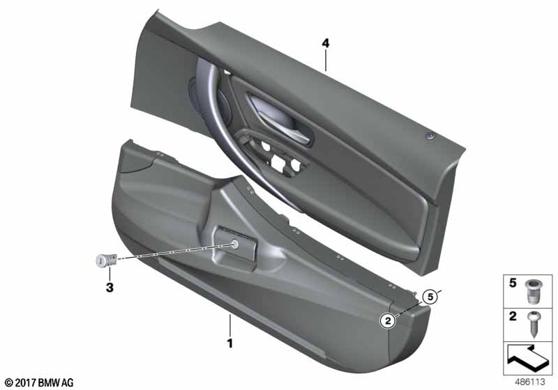 Firearms compartment and door trim panel