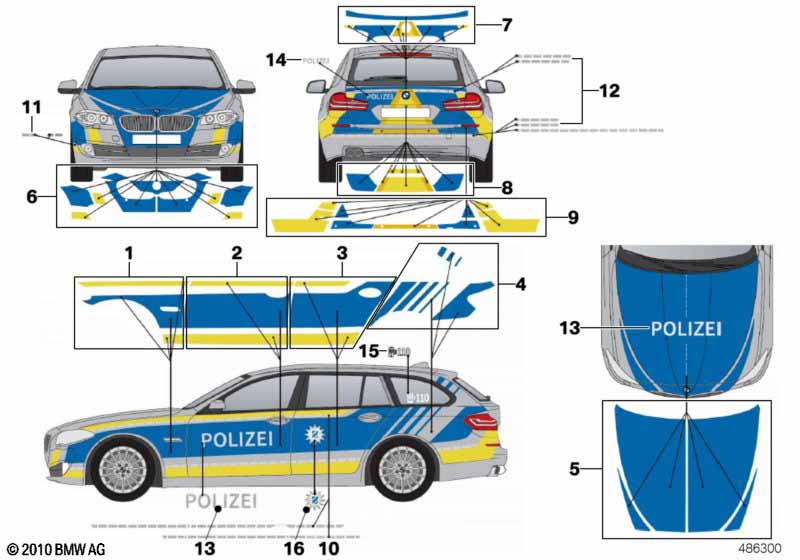 Sticker police Bavaria blue