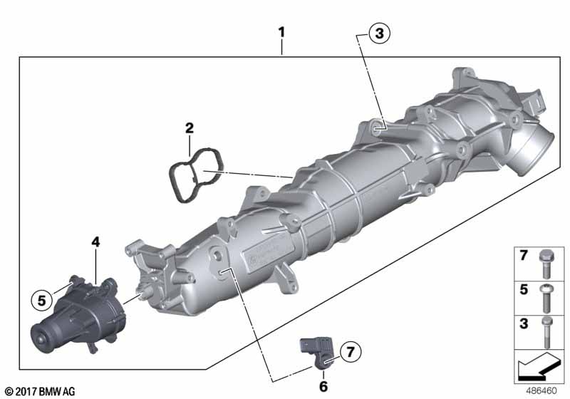 Intake manifold AGR with flap control
