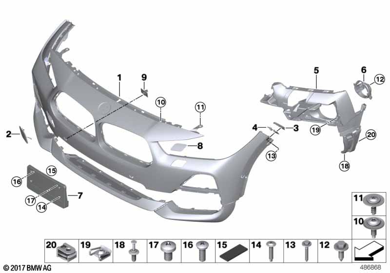 Genuine BMW 51117428996 F39 Guide, Bumper, Right (Inc. X2 20d, X2 18dX & X2 25dX) | ML Performance UK Car Parts