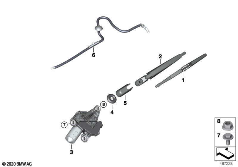 Genuine BMW 61627306460 Rear Window Wiper Arm (Inc. i3 120Ah Rex, i3 94Ah & i3s 94Ah) | ML Performance UK Car Parts