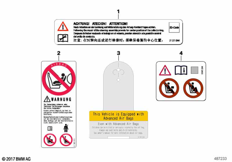 Instruction notice, Airbag