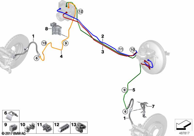 Genuine BMW 34306895676 F56 F55 Brake Hose Front (Inc. Cooper SE, Cooper SD & One) | ML Performance UK Car Parts