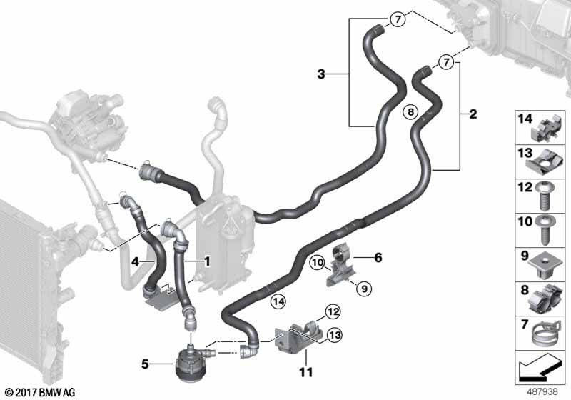 Genuine BMW 64219299623 G12 G31 G11 Coolant Hose, Return Heat exchanger - engine (Inc. 520i 1.6, 530iX & 730Li) | ML Performance EU Car Parts