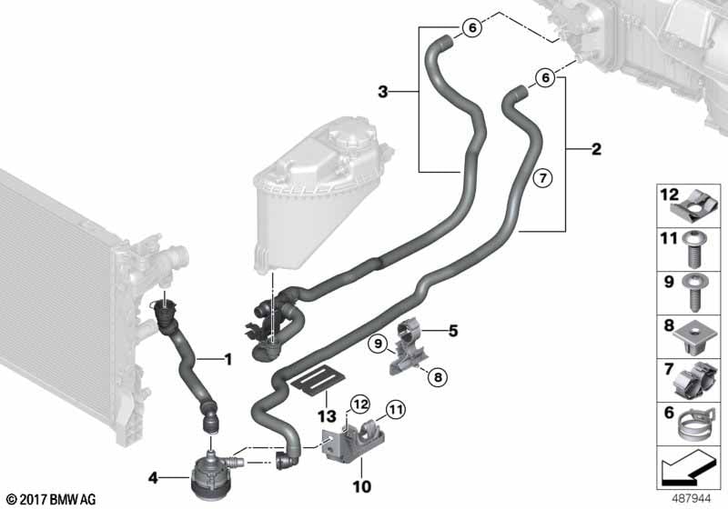 Cooling water hoses