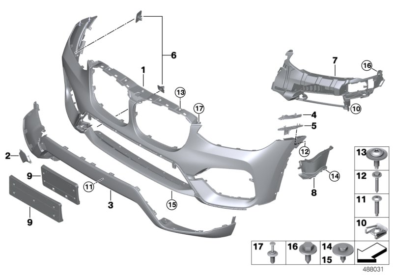 Genuine BMW 51117484783 G01 Trim, Bumper Front PDC (Inc. X3) | ML Performance UK Car Parts