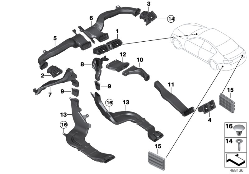 Genuine BMW 64229176945 F91 G21 G15 Rear Ventilation (Inc. 520d ed, 530i & 320d) | ML Performance UK Car Parts