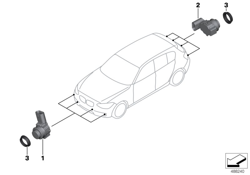 Genuine BMW 66209261581 F80 F87 F20 Ultrasonic Sensor, Mineral Gray WB39 (Inc. 330i, 430dX & 228iX) | ML Performance UK Car Parts
