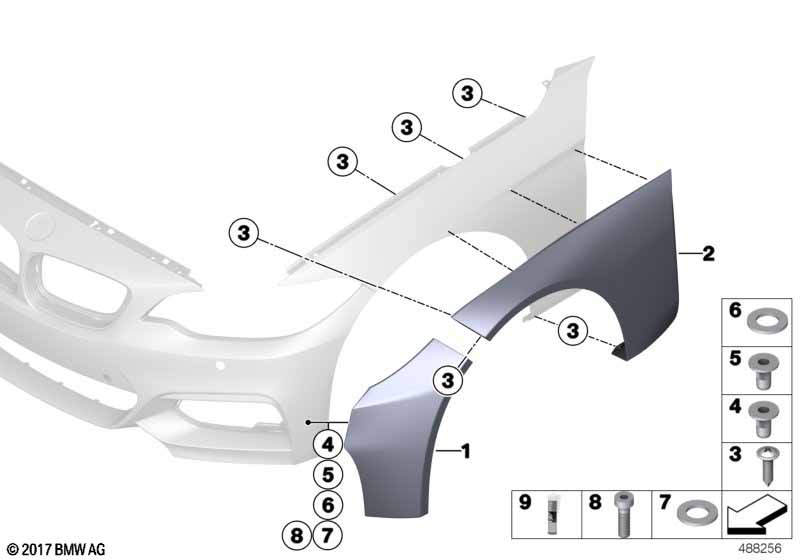 Genuine BMW 51118416698 Extension Bumper Right Front (Inc. M235i Racing) | ML Performance UK Car Parts