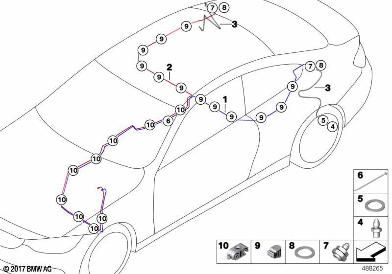 Genuine BMW 34308431336 Brake Circuit Pipe, Rear INTERIOR RH (Inc. M4 GT4) | ML Performance EU Car Parts