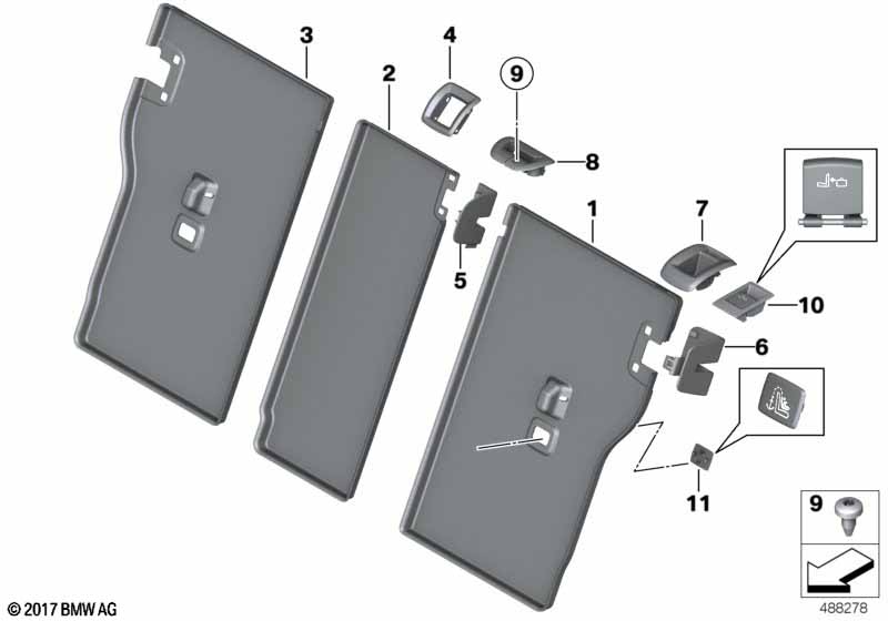 Genuine BMW 52207246723 F34 F11 Cover, Control VENETOBEIGE (Inc. 328iX, 530dX & 523i) | ML Performance EU Car Parts