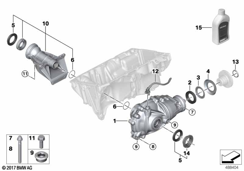 Genuine BMW 31508487444 G07 G02 G01 Final Drive (Front Axle) I=3,231 (Inc. X4 30dX, X3 30iX & X7 M50dX) | ML Performance EU Car Parts