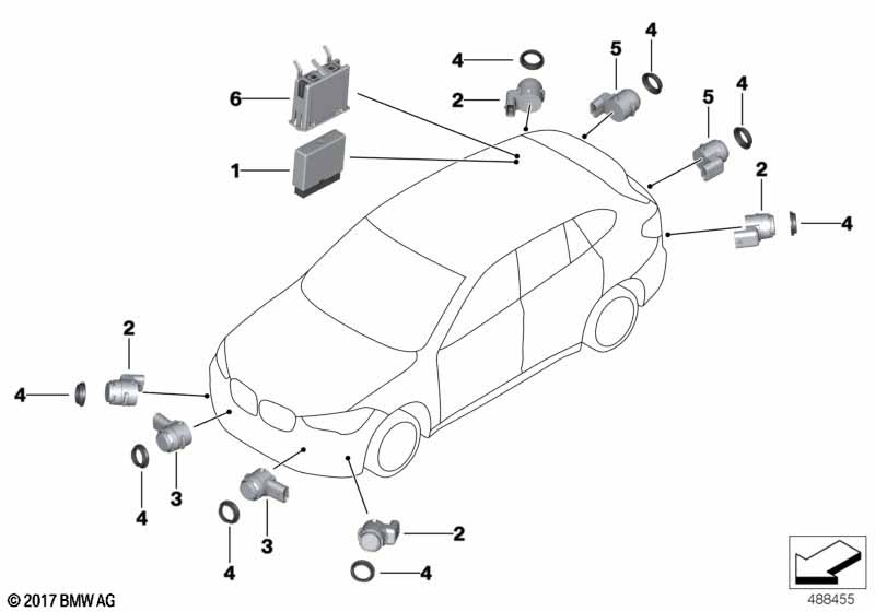 Genuine BMW 66208090824 F39 Ultrasonic Sensor, Frozen Gray WU83 (Inc. X2 25dX, X2 25iX & X2 M35iX) | Duco Car Parts UK Car Parts