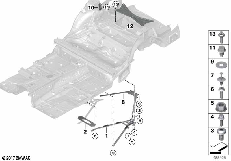 Reinforcement for body, rear