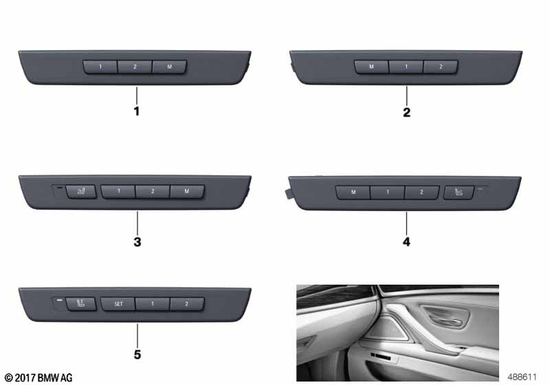 Operating unit, seat extra functions frt