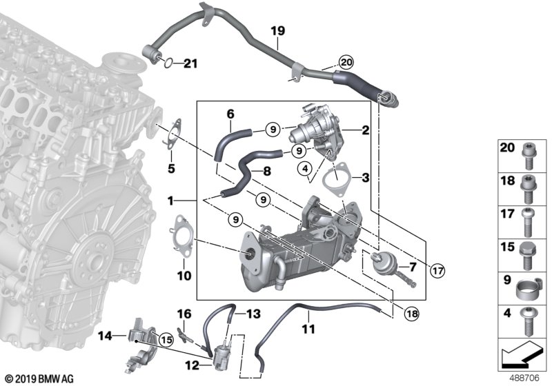 Genuine BMW 11718596882 F48 F39 Coolant Hose, Return (Inc. X1 25dX & X2 25dX) | ML Performance UK Car Parts