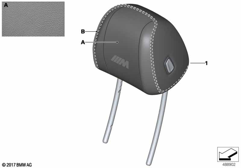 Ind. headrest, sports seat, front