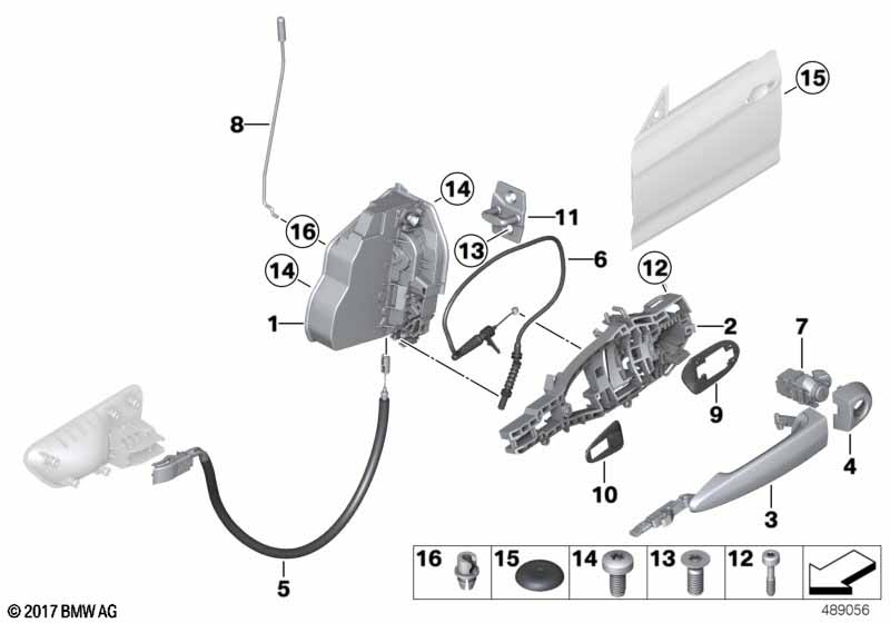 Genuine BMW 51217291405 F36 F34 Bowd.Cable,Outside Door Handle Front (Inc. 328i, 420i & 435iX) | ML Performance UK Car Parts