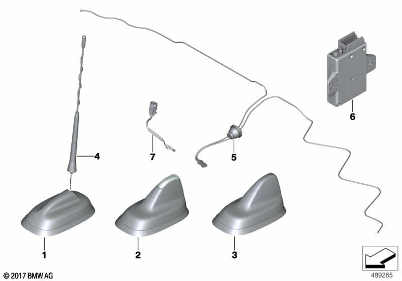 Peças individuais da antena